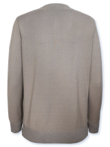 Cardigan femei tricotat fin bej cu fața imprimată