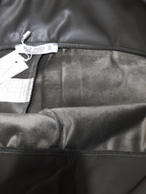 Colanți damă eleganți termici din piele ecologică- Kaki Olive