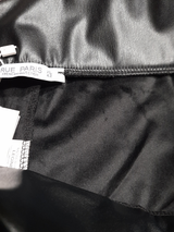 Colanți damă eleganți termici din piele ecologică- Negru