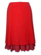 Fustă damă roșie cu dantelă