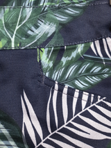 Fustă femei bleumarin cu frunze grafice