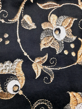 Fustă femei neagră cu flori bej