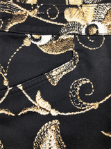 Fustă femei neagră cu flori bej