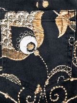 Fustă femei neagră cu flori bej