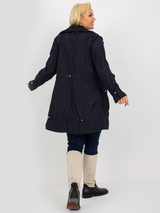 Geacă de vânt damă Plus Size lungă- Bleumarin