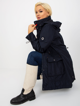 Geacă de vânt damă Plus Size lungă- Bleumarin