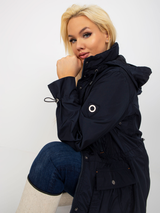 Geacă de vânt damă Plus Size lungă- Bleumarin