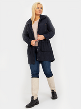 Geacă de vânt damă Plus Size lungă- Bleumarin