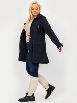 Geacă de vânt damă Plus Size lungă- Bleumarin