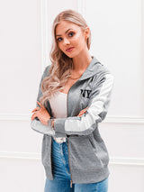 Hanorac damă cu fermoar și broderie