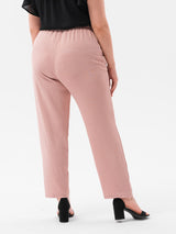 Pantaloni damă lejeri de vară Plus Size - Roz