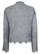 Pulover femei tricotat fin cu terminații fantezie