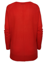 Pulover femei tricotat fin roșu