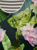 Rochie damă "5 HEARTS" verde inchis cu motiv floral și dungi