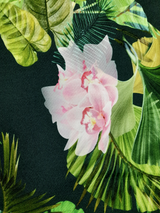 Rochie damă "5 HEARTS" verde inchis cu motiv floral și dungi