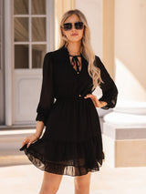 Rochie damă cu volane- Negru