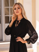 Rochie damă cu volane- Negru