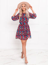 Rochie damă de vară - Bordo cu flori