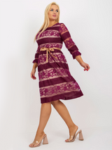 Rochie damă elegantă Mărimi Mari- Violet