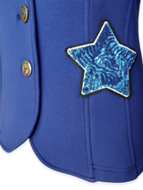 Sacou femei casual cu broderii aplicate- albastru