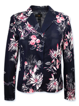 Sacou femei elegant din tul imprimat cu motive florale