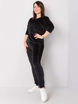Trening damă de catifea Plus Size- Negru