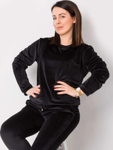 Trening damă de catifea Plus Size- Negru