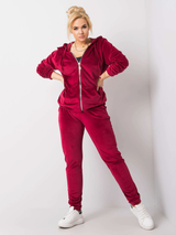 Trening damă din catifea Mărimi Mari- Visiniu