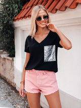 Tricou damă lejer cu buzunar Fantezie