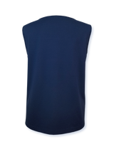 Tricou top damă bleumarin cu ornament argintiu