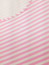 Tricou top femei cu dungi și ornament argintiu