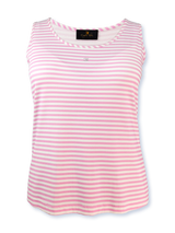 Tricou top femei cu dungi și ornament argintiu