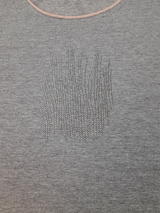 Tricou top femei gri cu ornament argintiu