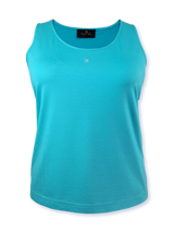 Tricou top femei turcoaz cu ornament argintiu