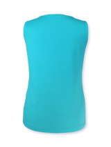 Tricou top femei turcoaz cu ornament argintiu