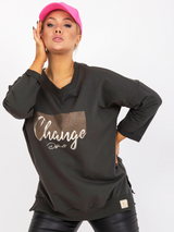 Tunică damă Mărimi Mari cu print- Maro