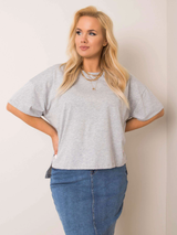 Tricou damă Plus Size supradimensionat - Gri