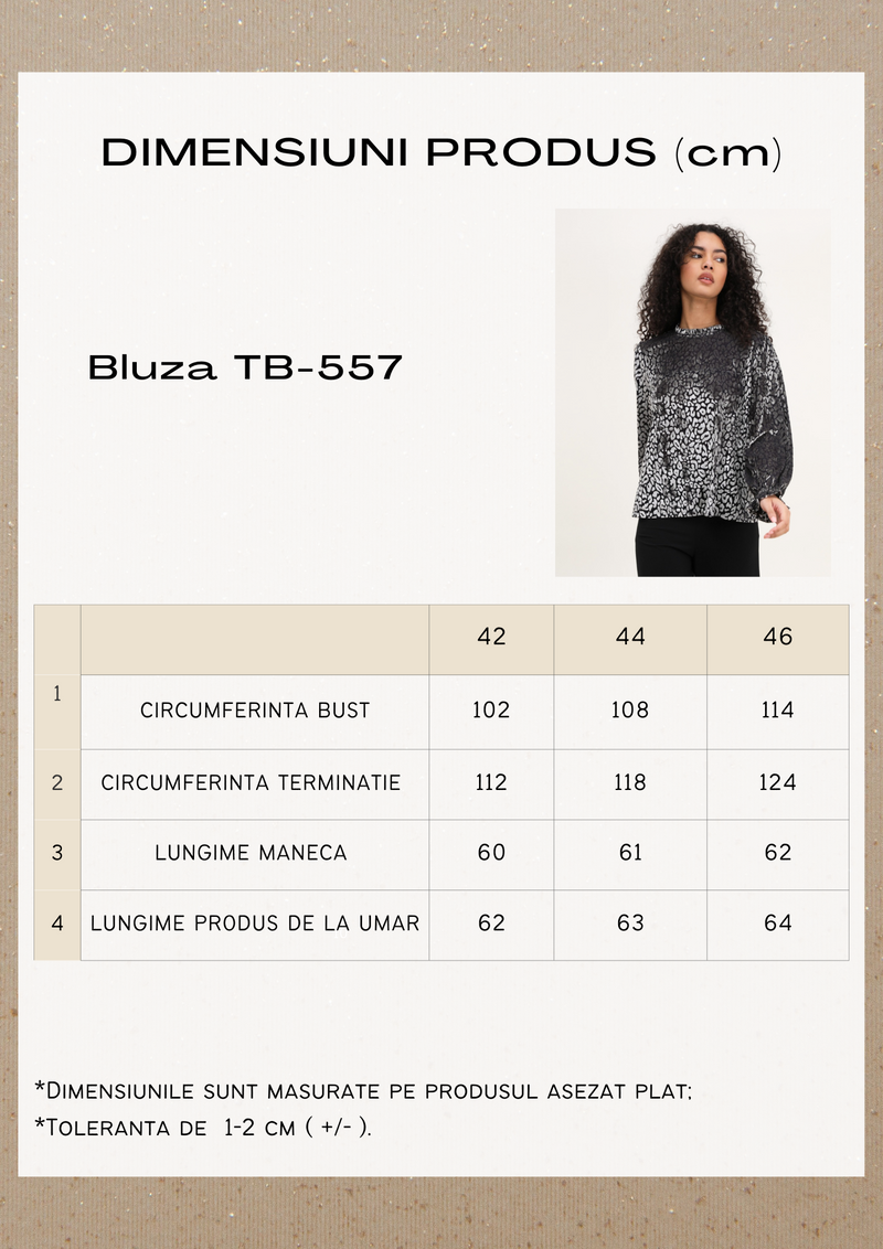 Bluză damă Plus Size elegantă din catifea devore cu model- Gri argintiu