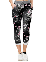 Pantaloni damă jogging Mărimi Mari cu model floral