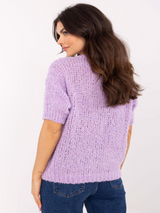 Pulover damă Oversize cu mânecă scurtă- Lila