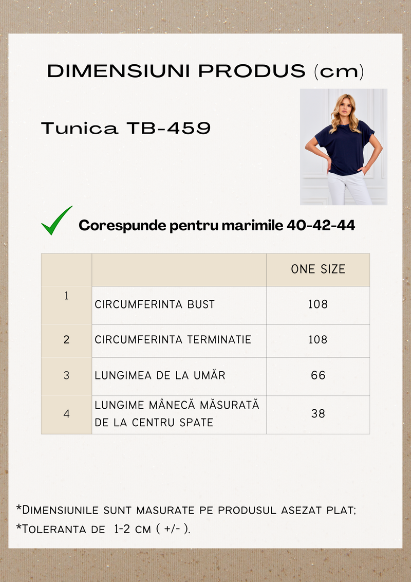 Bluză damă casual cu benzi satin franjurate- Bleumarin