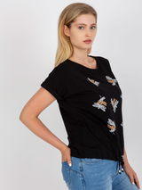 Tricou damă cu libelule- Negru