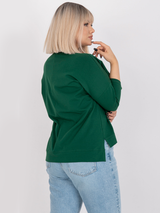 Bluză damă Mărimi Mari asimetrică imprimată- Verde