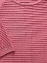 Bluză damă tricotată fin in dungi roz salmone