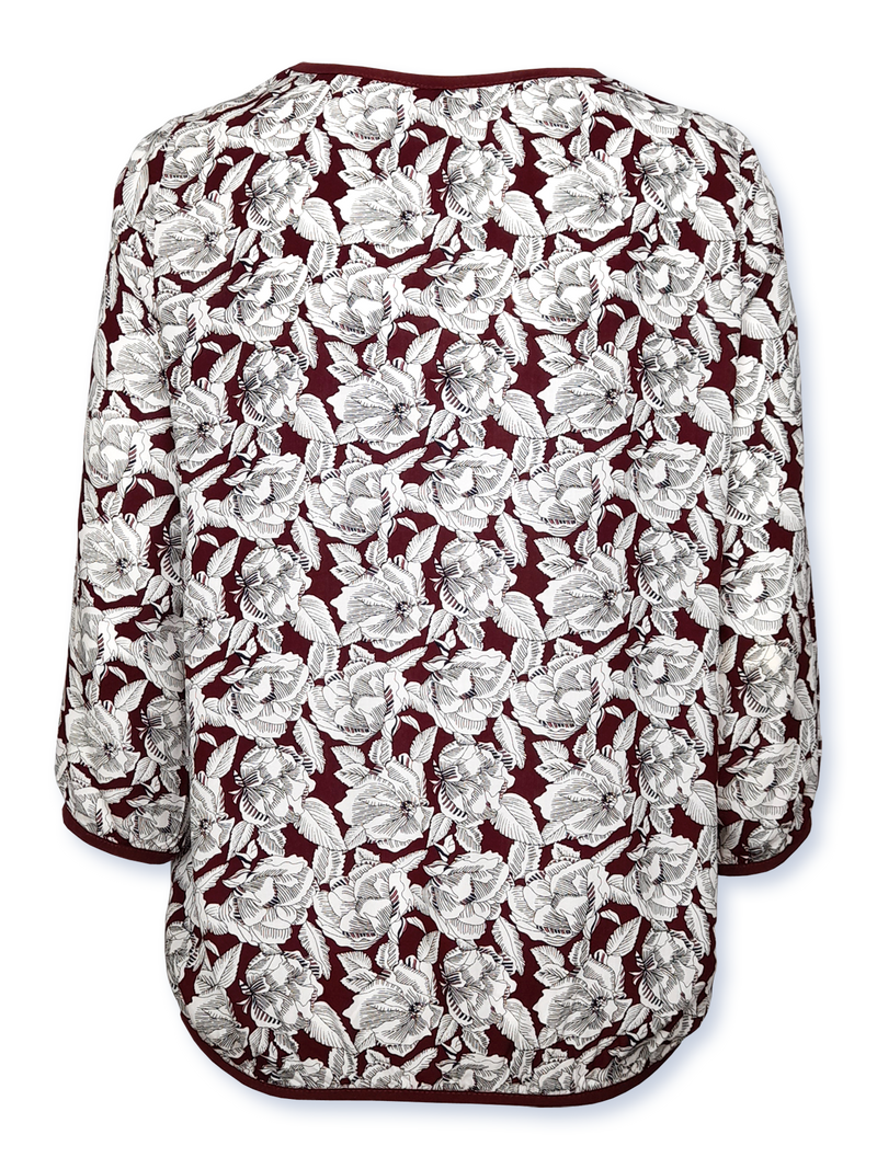 Bluză femei bordo cu motiv floral