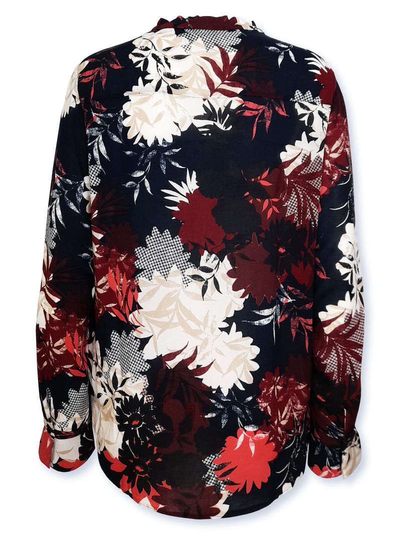 Bluză femei cu motiv floral multicolor