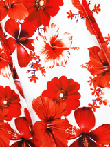 Fustă damă albă cu flori roșii