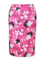 Fustă femei conică roz cu imprimeu floral