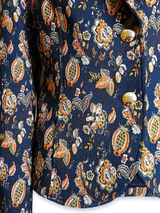 Sacou femei elegant bleumarin cu motiv floral