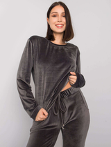 Trening damă de catifea Plus Size- Gri grafit